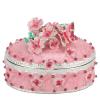 Agatige Cherry Blossom Trinket Box, Crystal Decorative Jewelry Earring Ring Box Pink Decor Ornament for Women Valentines Gift