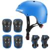 CELOID Kids Helmet Pad Set,Adjustable Kids Skateboard Bike Helmet Knee & Elbow Pads Wrist Guards 8-14yrs Youth Protective Gear Set for Girls Boys Bicycle Bike Roller Skating Scooter Rollerblade Sport view 1