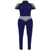 Hansber Women's Mesh Tank Dance Unitard Jumpsuit Hollow Out Bodycon Full Bodysuit One Piece Catsuit Clubwear Navy Blue Small view 1