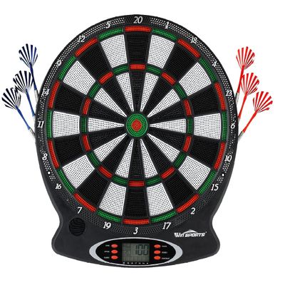 Win SPORTS Electronic Dartboard Soft Tips Set,Regulation Size for Friendly Match,Automatic Scoring with Easy Operate Interface, Segment Separator Web for Fewer Bounce Out (17"x15")