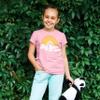 Retro Rainbow Big Sister Sibling Reveal Announcement Shirt for Baby and Toddler Girls Sibling Outfits White on Pink Shirt 12 Months view 4
