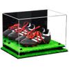 Better Display Cases Acrylic Kids Shoes Display Case - Medium Rectangle Box with Mirror Case, Black Risers and Turf Base 12" x 8.25" x 8" (A004, V41) view 1