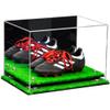 Better Display Cases Acrylic Kids Shoes Display Case - Medium Rectangle Box with Mirror Case, Silver Risers and Turf Base 12" x 8.25" x 8" (A004, V41) view 1