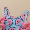 Infant Toddler Baby Girl Swimsuit Halter Sleeveless Watermelon Bowknot One Piece Onesie Bathing Suit Summer Clothes Outfit (Pink, 0-6 Months) view 2