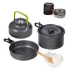 swiftrans Aluminum Outdoor Camping Cookware Set, Folding Cookset Camping Teapot and Pans Set EquipmentLightweight Pots, Pans with Mesh Set Bag for Backpacking, Hiking, Picnic view 1