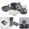 swiftrans Aluminum Outdoor Camping Cookware Set, Folding Cookset Camping Teapot and Pans Set EquipmentLightweight Pots, Pans with Mesh Set Bag for Backpacking, Hiking, Picnic view 2