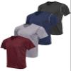 Reset 4 Pack Workout Shirts for Men, Active Athletic Performance V Neck Gym T Shirts (Gray/Navy/Burgundy/Black, X-Large) view 1