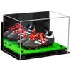 Better Display Cases Acrylic Kids Shoes Display Case - Medium Rectangle Box with Mirror Case, Black Risers, Wall Mount and Turf Base 12" x 8.25" x 8" (A004, V41) view 1