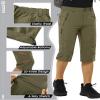 33,000ft Men's Hiking Golf Capri Pants 3/4 Cargo Quick Dry Lightweight Stretch Below Knee Shorts Pants Travel Casual Olive Green view 4