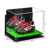 Better Display Cases Acrylic Kids Shoes Display Case - Medium Rectangle Box with Mirror Case, Purple Risers, Wall Mount and Turf Base 12" x 8.25" x 8" (A004, V41) view 2