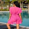 Avidlove Swimsuit Cover Ups for Women Beach Chiffon Swimwear Coverup Sheer Sexy V-Neck Beachwear Pink view 4