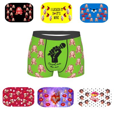 EAQ Custom Underwear Custom Boxers for Men with Face Valentine's Day Boxer Briefs Underpants Printed with Photo As Gif