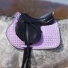 HORZE Adepto Padded All Purpose Quilted Equestrian Saddle Pad for Horses with Two-Tone Trim - Languid Lavender Purple - Horse view 4