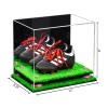 Better Display Cases Acrylic Kids Shoes Display Case - Medium Rectangle Box with Mirror Case, Pink Risers and Turf Base 12" x 8.25" x 8" (A004, V41) view 2