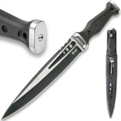 M48 Highland Scottish Dirk with Sheath - Black Oxide Coated Cast Stainless Steel Blade, TPR Handle, Stainless Steel Pommel and Guard  Modern Take on a Traditional Scottish Dagger - 15 1/8 Overall