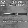 M48 Highland Scottish Dirk with Sheath - Black Oxide Coated Cast Stainless Steel Blade, TPR Handle, Stainless Steel Pommel and Guard  Modern Take on a Traditional Scottish Dagger - 15 1/8 Overall view 2