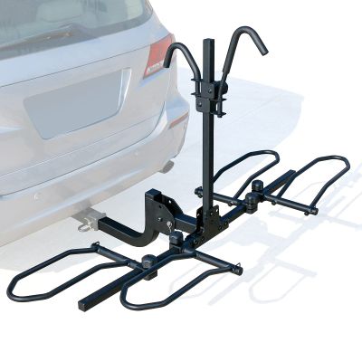 Leader Accessories 2-Bike Platform Style Hitch Mount Bike Rack, Tray Style Bicycle Carrier Racks Foldable Rack for Cars, Trucks, SUV and Minivans with 2" Hitch Receiver - Quick Hitch Pins Design