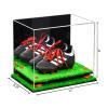 Better Display Cases Acrylic Kids Shoes Display Case - Medium Rectangle Box with Mirror Case, Orange Risers and Turf Base 12" x 8.25" x 8" (A004, V41) view 2