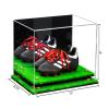 Better Display Cases Acrylic Kids Shoes Display Case - Medium Rectangle Box with Mirror Case, Gold Risers and Turf Base 12" x 8.25" x 8" (A004, V41) view 2