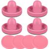 Air Hockey Pushers and Pink Air Hockey Pucks, Goal Handles Paddles Replacement Accessories for Game Tables (4 Striker, 4 Puck Pack) (Pink & Pink) view 1