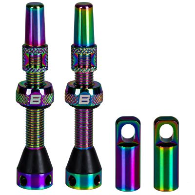 BWSHLF Tubeless Presta Valve Stem 40/44/55/60/65/80/100 mm, Super Light Alloy Presta Valve Stem Kit with Valve Core Remover Tool and Valve Stem Caps - Multiple Color and Size Options(Pair)