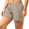 33,000ft Womens Golf Shorts Quick Dry for Women 5 Inch Inseam Ladies Shorts Stretch Packable Hiking Casual Shorts with 4 Pockets Taupe view 2