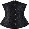 HNGHOU Women Corset Waist Training Corsets Lace Up Boned Underbust Corset Bustier Tops (Black, Small) view 1