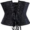 HNGHOU Women Corset Waist Training Corsets Lace Up Boned Underbust Corset Bustier Tops (Black, Small) view 2