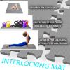 Interlocking Floor Mats Wood Grain Mats Exercise Mats, Puzzle Floor Tiles Protective Flooring Mat with Edgings, (Thick 1.0 CM), Reversible Non-Toxic Water-Proof, for Indoor Outdoor Fitness,White+beig view 3