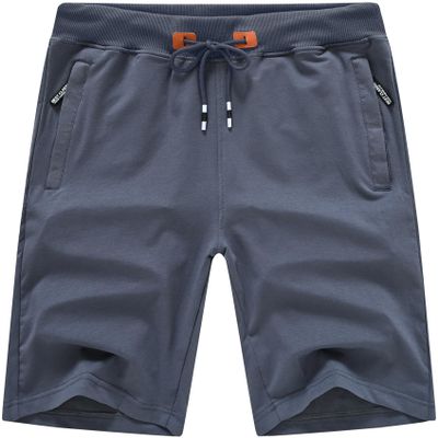 QPNGRP Mens Stretch Shorts Drawstring Zipper Pockets Elastic Waist Irongray 34