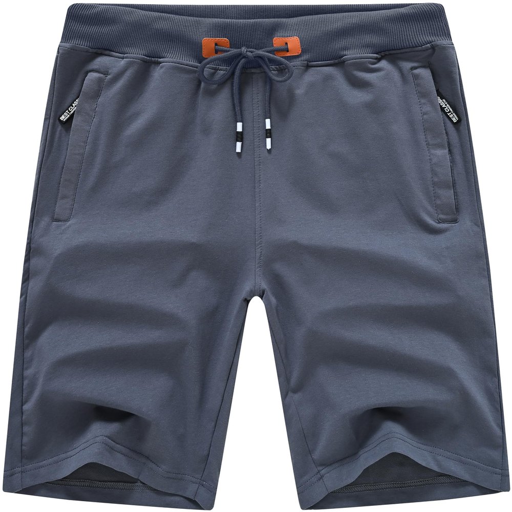QPNGRP Mens Stretch Shorts Drawstring Zipper Pockets Elastic Waist Irongray 34