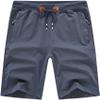 QPNGRP Mens Stretch Shorts Drawstring Zipper Pockets Elastic Waist Irongray 34 view 1