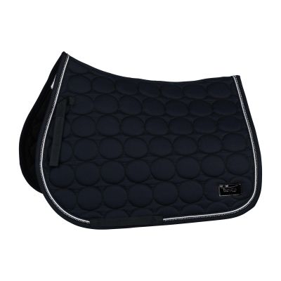 HORZE Marquess All Purpose Quilted Quick-Dry Saddle Pad with Crystal Trim - Dark Navy - Horse