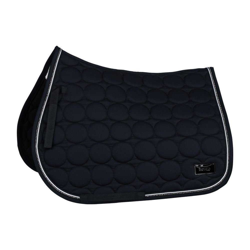 HORZE Marquess All Purpose Quilted Quick-Dry Saddle Pad with Crystal Trim - Dark Navy - Horse
