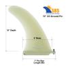 Santa Barbara Surfing SBS 10" Premium Fiberglass Surf & SUP Fin - Free No Tool Fin Screw - 10 inch Center Fin for Longboard, Surfboard & Paddleboard view 2