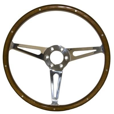 Scott Drake S1MS-3600-WG146 GT350 Style Wood & Aluminum 14" 6 Hole Steering Wheel