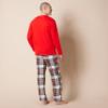 Amazon Essentials Men's Flannel Pant and Long-Sleeve T-Shirt Pajama Set, Red Tartan Plaid, X-Large view 3
