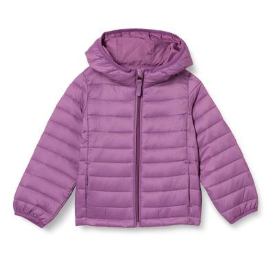 Amazon Essentials Girls' Lightweight Water-Resistant Packable Hooded Puffer Jacket, Dusty Purple, XX-Large