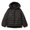 Amazon Essentials Girls' Lightweight Water-Resistant Packable Hooded Puffer Jacket, Black Stars, XX-Large view 1