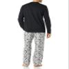 Amazon Essentials Men's Flannel Pant and Long-Sleeve T-Shirt Pajama Set, Black/Penguin, Small view 4