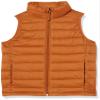 Amazon Essentials Boys' Lightweight Water-Resistant Packable Hooded Puffer Vest, Light Brown, Medium view 1