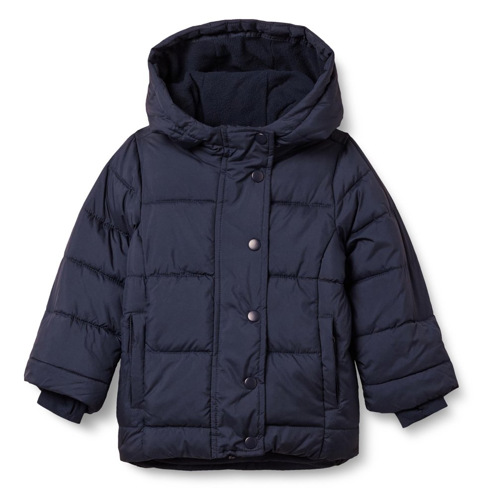 Amazon Essentials Girls' Heavyweight Hooded Puffer Coat, Water-Resistant, Navy, X-Small