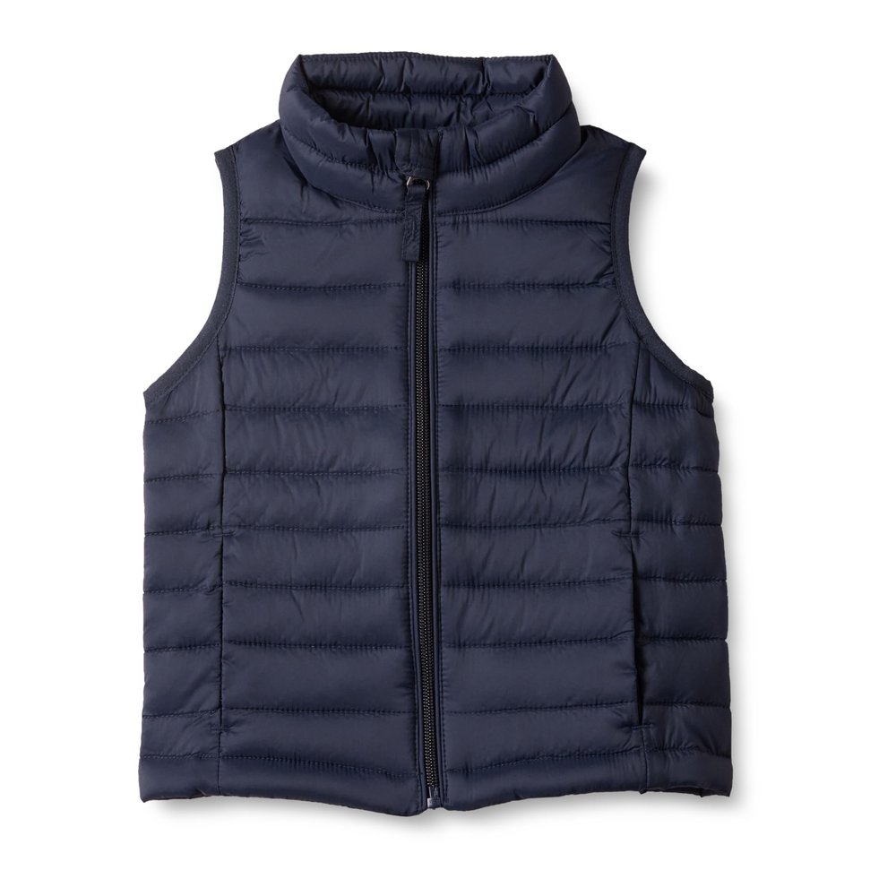 Amazon Essentials Girls' Lightweight Water-Resistant Packable Puffer Vest, Navy, X-Small