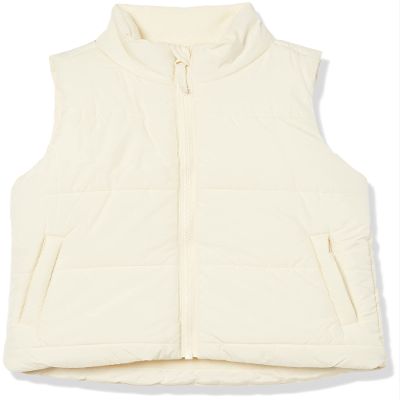 Amazon Essentials Girls' Heavyweight Puffer Vest, Ivory, X-Large
