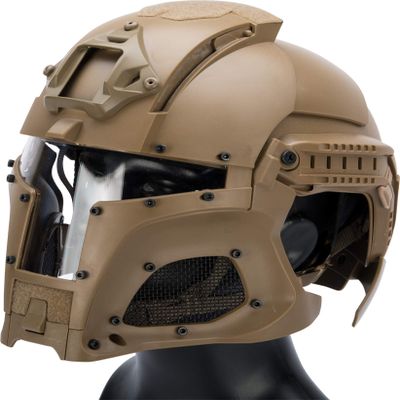 Evike Airsoft - Matrix Medieval Iron Warrior Full Head Coverage Headpro/Face Pro/Goggle Protective System (Color: Tan)