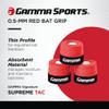 Gamma Sports Supreme Tac Baseball Bat Grip Wrap (3 Pack)  Tacky, Absorbent, Non-Slip, Easy to Apply  Great for Any Size Handle, Aluminum or Wood Bat, Red view 2