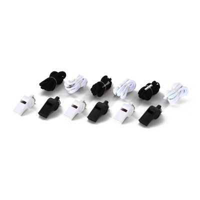 American Whistle Corporation Referee Whistle Pack - 126 db Loud, Sharp Tone Whistle - Black and White Whistles with Lanyards - Ideal for Coaches, Referees and Officials - Made in America (6 Pack)