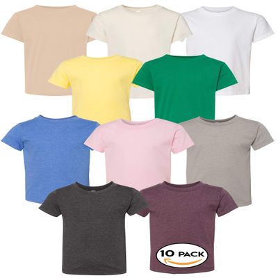 Bella Canvas Multipack Toddler Cotton T-Shirt 10 Pack - Make Your Own Assorted Color Set