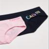 Calvin Klein Kids Girls' Seamless Hipster Underwear 2-pack, Chalk Navy/Pink, Small view 2