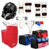 AAMA Complete Taekwondo Sparring Protective Gear Equipment Set w/ Shin Guard - Black view 1